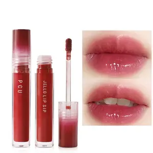 Makeup Lip Gloss Mengkilap Cermin Jelly Lip Tint Halus Menggumpal Lipstik Cair Pelembab
