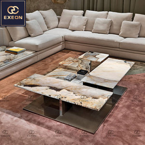 Modern Luxury Creative Design Coffee Table Marble Top Special-shaped Stainless Steel Coffee Table Living Room <strong>Furniture</strong> - Product Image 2