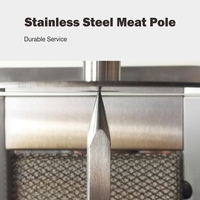 Nouvelle machine à doner kebab automatique à gaz à 4 brûleurs en acier inoxydable brossé pour la production de viande et de shawarma