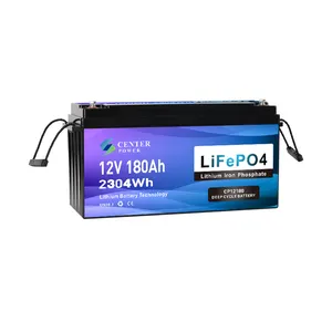 Solar Deep Cycle Lithium Batterij LiFePO4 Cilindrische Cel 32650 Waterdichte Abs Case Caravan LiFePO4 90ah 100ah 120ah 12V 180ah