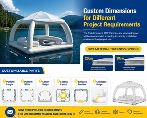 Cabaña Flotante Inflable Comercial con Toldo, Plataforma de Descanso Acuática para Resort, Lago, <span class=keywords><strong>Club</strong></span> de Playa - Product Image 3