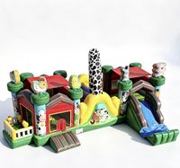Structure gonflable combinée Fun Size Farm en PVC pour usage commercial extérieur