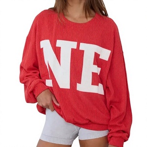 Sweat-shirt d'hiver surdimensionné personnalisé confortable pour femme, à manches longues tombantes et col montant, vente en gros - Product Image 1