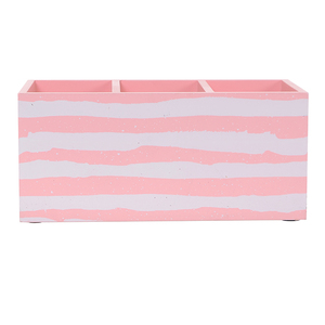 Morden Stylish Home Decor Practical Wooden Desktop Organize <b>Pink</b> Stripe Shape <b>Desk</b> Organizer for Home or Office - Product Image 5