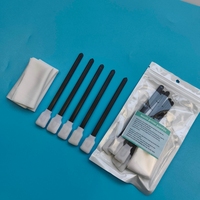 Kit de nettoyage d'imprimante portable avec lingettes en polyester et écouvillons rectangulaires à pointe en mousse noire pour l'élimination de l'encre