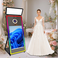 Installation rapide, miroir magique de 65 pouces, photomaton compatible avec appareil photo et imprimante, machine photomaton à miroir pour fête