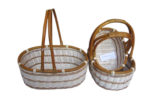 Panier de rangement en rotin tissé pour la cuisine quotidienne ou la fête pour la présentation de desserts aux fruits - Product Image 2