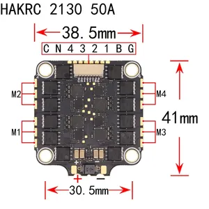 <span class=keywords><strong>HAKRC</strong></span> 2130 50A 4 in 1 Brushless ESC 8 บิต BLHeli S DShot150 300 600 2S ถึง 6S วัสดุคอมโพสิต สำหรับโดรน RC FPV Quadcopter - Product Image 4