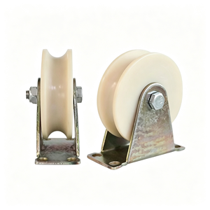 Rouleau de porte à rainure en V à double roulement avec support de montage, robuste, en acier inoxydable, silencieux, fluide, certifié CE, OEM disponible - Product Image 1