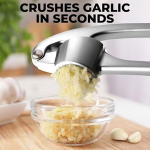 Prensa de Ajo Premium de Aleación de Zinc, Picadora de Ajo, Trituradora de Ajo, Fácil de Apretar y Limpiar, Utensilios de Cocina - Product Image 6