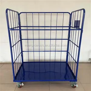 4 Sides rolling security cage,roll container,supermarket roll cage