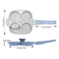 Poêle à omelettes en aluminium moulé sous pression à 4 trous OEM, revêtement céramique antiadhésif, poignée amovible, poêle à œufs, compatible four