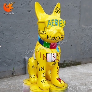 Sợi Thủy Tinh Phim Hoạt Hình Graffiti Pháp Bulldog Điêu Khắc Tùy Chỉnh Màu Trung Tâm Mua Sắm Internet-Nổi Tiếng Kiểm Tre-Trong Trang Trí Hợp Thời Trang Nghệ Thuật Lớn - Product Image 5