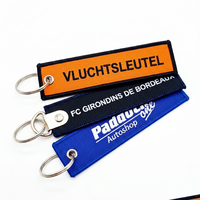 Porte-clés RFID en tissu tissé personnalisé avec logo promotionnel et nom, conception gratuite en usine