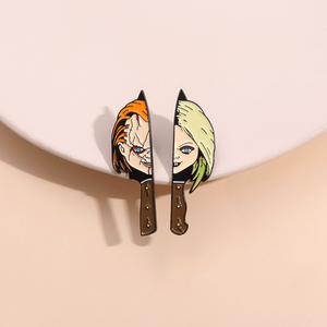Broche émaillée <span class=keywords><strong>Scream</strong></span> Knife, thème film d'horreur classique, personnages d'anime personnalisés, badges pour revers et sacs à dos, bijoux punk - Product Image 4