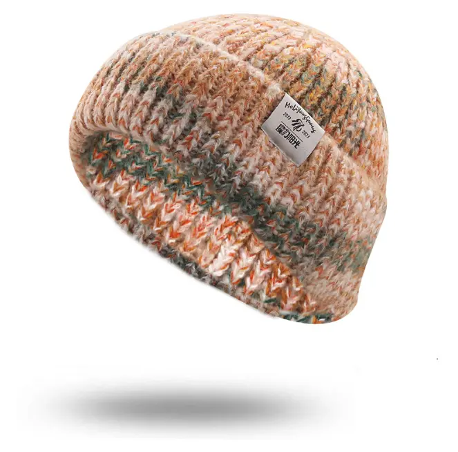 2021 New Design High Quality Winter Plain Tie Dye Custom Beanie Hat 100% Acrylic Winter Warm Hat Knitted Beanie Custom Logo