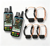Traceur GPS pour chiens ESEEK avec suivi VHF longue portée, prise en charge de plusieurs chiens et collier étanche IP68 - 2 télécommandes et 5 colliers