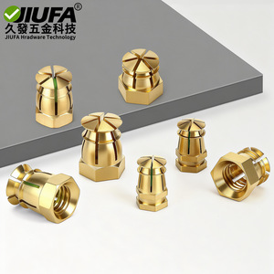Inserts filetés en cuivre pur JiuFa, métriques, grossiers, à droite, entièrement filetés, pour réparation de meubles et chevilles d'expansion - Product Image 1