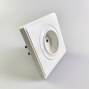 丸型電気壁ソケットAfortec2ピンt高品質ホワイトCE非スマートウォールソケット、壁パネル付き16AブランPC銅2年