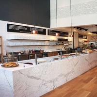 Comptoir de bar commercial personnalisé en acrylique LED design moderne pour cafétéria