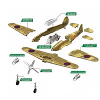 Kit de modèle en plastique d'avion de chasse britannique Hawker Hurricane 1/35, jouet d'avion, ensemble de blocs de construction à assembler