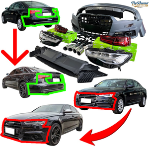 Qualité supérieure, pour <span class=keywords><strong>Audi</strong></span> A6, mise à niveau vers <span class=keywords><strong>RS6</strong></span>, pièces de voiture, pare-chocs, phares, calandre, ailerons, pare-chocs arrière, ailes, capots, <span class=keywords><strong>prix</strong></span> bas - Product Image 1