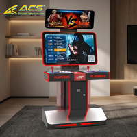 Machine d'arcade de combat ACS, borne verticale à monnayeur, commandes par joystick et boutons, écran LCD