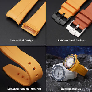 Correas de Reloj de Caucho de Extremo Curvo de Alta Calidad para Blancpain X <span class=keywords><strong>Swatch</strong></span> 22mm para Hombre y <span class=keywords><strong>Mujer</strong></span> - Product Image 4