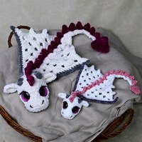 KIVA Dragon Hugger Crochet motif Amigurumi jouets en peluche poupées en peluche faites à la main Polyester artisanat motif bricolage amateurs