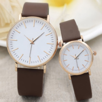 Ensemble de montres classiques pour couple, boîtier en alliage, bracelet en cuir véritable, montre analogique pour amoureux, logo personnalisé