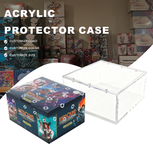 Custom Magnetic Lid clear Acrylic Card Game Display case Acrylic TCG <strong>Booster</strong> <strong>Box</strong> for LOL Riftbound Origins Trading Card Game - Product Image 1
