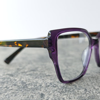 Montures de lunettes optiques en acétate violet, style œil de chat, monture complète, légères, pour adultes, pour un usage quotidien
