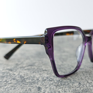 Monturas de Gafas Ópticas de Acetato Morado, Estilo Ojo de Gato, Montura Completa, Ligeras, para Adultos, para Uso Diario - Product Image 3