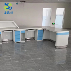 Moderno Mostrador de Recepción para Oficina, Ecológico, con Iluminación LED, de Metal, con Grandes Superficies para Uso Comercial - Product Image 2