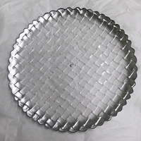 Assiette de présentation scintillante décorative pour dîner, hôtel, banquet, mariage, dorée