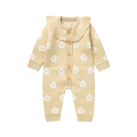 Mimixiong OEKO-TEX, Ropa de Punto para Bebés Recién Nacidos con Estampado de Flores, Cuello con Volantes, Ropa de Boutique para Niñas, Monos y Trajes