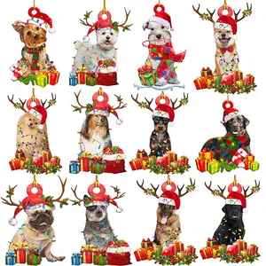 Nieuwe Sublimatie Custom Kerstboom Ornamenten Set Acryl Diy Clear Houten Hars Hond Kat Vaccin Keramiek 2022 Souvenir
