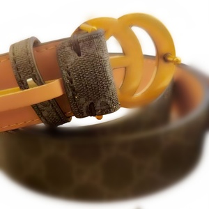 Cintura da <span class=keywords><strong>Uomo</strong></span> in Vera Pelle con Design Traforato e Dettaglio a Lettera - Product Image 3