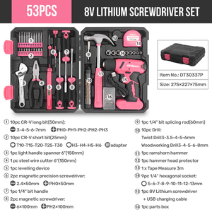 53pcs bảo trì tuốc nơ vít điện thiết lập tay sửa chữa trường hợp màu hồng đa chức năng nhà công cụ thiết lập OEM ODM hỗ trợ - Product Image 4