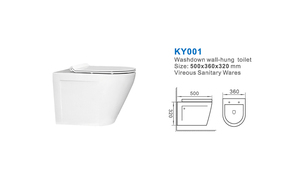 <span class=keywords><strong>Inodoro</strong></span> de Cerámica Moderno y Económico de Diseño Europeo, sin Borde, de Tamaño Pequeño, para Colgar en la Pared del Baño - Product Image 2