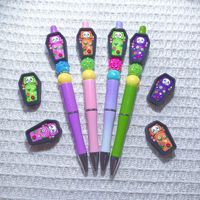 Molde de silicona 3D para ataúd de fantasma de Halloween, fabricado en China, directo de fábrica, en stock, paquete individual, para abalorios focales DIY