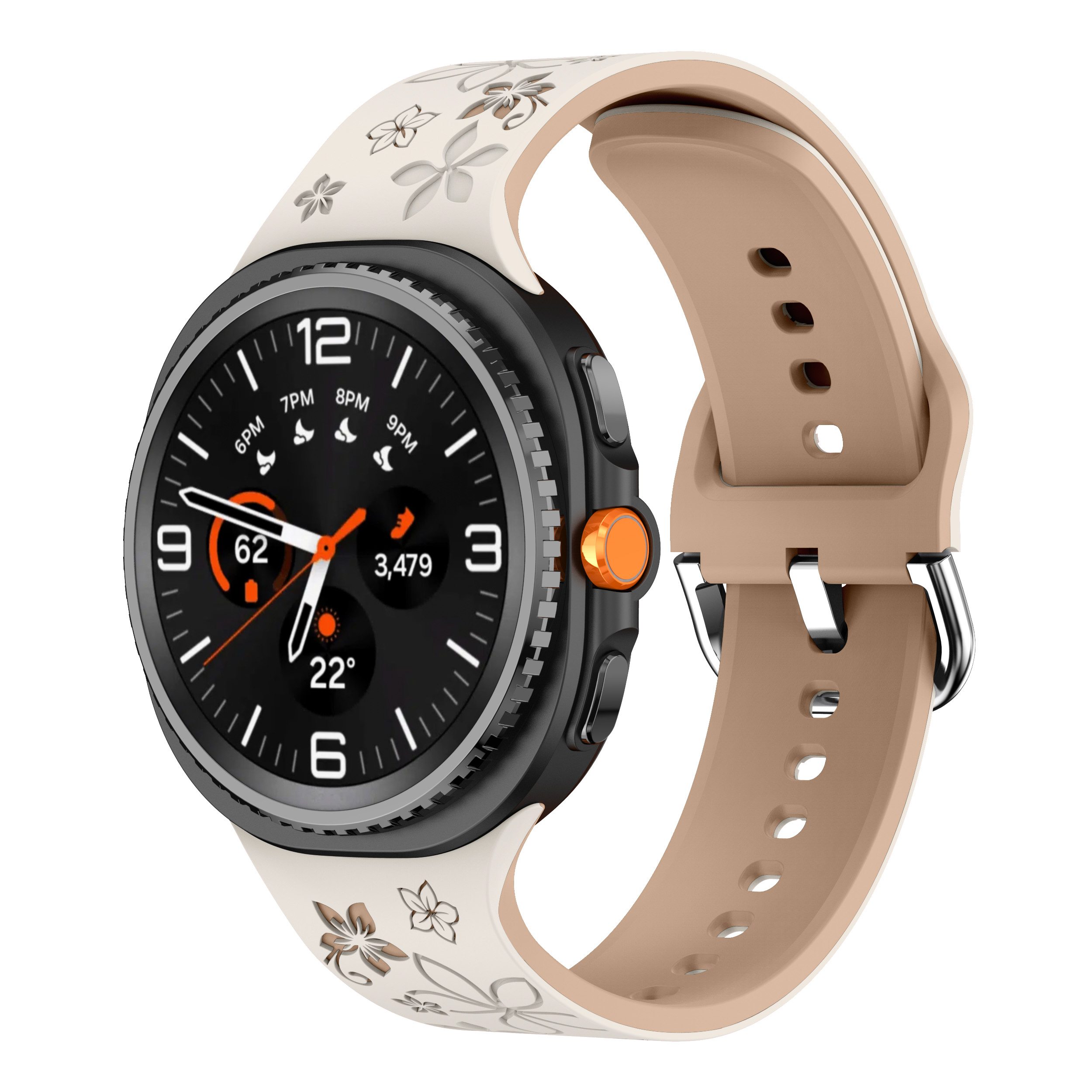 New Striped Two-Tone3D Printed Sport Silicone Strap for Samung Galaxy Watch8 Classic Rubber Watch Band 20mm (WB1203T)