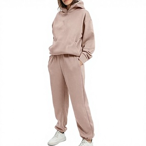 Customized <b>Womens</b> Winter Tracksuit High Quality <b>Fleece</b> Sweat Suit Hooded <b>Jogger</b> Set Fashion Casual Sport Wear Training - Product Image 1