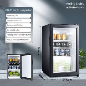 Mini-réfrigérateur 36L avec porte vitrée transparente, dégivrage automatique, froid direct, pour bar à glace, chambre d'hôtel, congélateur à thé et armoire de conservation - Product Image 2