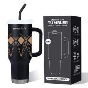 Gobelet de 40 <span class=keywords><strong>oz</strong></span> avec poignée et porte-gobelet en paille pour boisson chaude et froide, tasse de <span class=keywords><strong>voyage</strong></span> portable à eau et à café étanche - Product Image 4