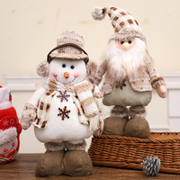 Figurines de table neutres en tricot (Élan, Gnome, Bonhomme de neige) pour Noël, l'hiver, la décoration de cheminée et de fête, et comme cadeau