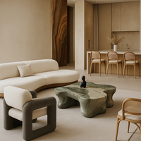 Ensembles de meubles de salle à manger et de salon confortables, modernes, luxueux, en bois massif, modulaires, écologiques, pour villa, appartement, maison, hôtel