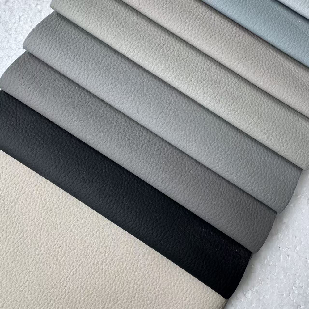 Factory Price Elegant 100% Polyester Woven Plain Leatherette Sofa Fabric Breathable Custom Color 1.4mm Abrasion-Resistant