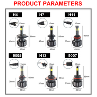 POPNOW Système d'Éclairage Auto 6 Côtés 3 Couleurs Ampoule Phare LED H4 H7 Xénon Autres Accessoires de Phares Luces LED pour Voiture