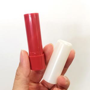 Tubes de rouge à lèvres ronds en plastique, tubes de baume à lèvres rouges et transparents - Product Image 1